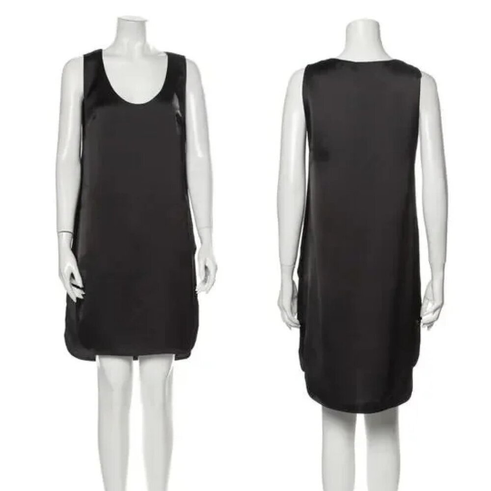 NWT T Alexander Wang Sleeveless Satin Shift Dress Size 2 Black